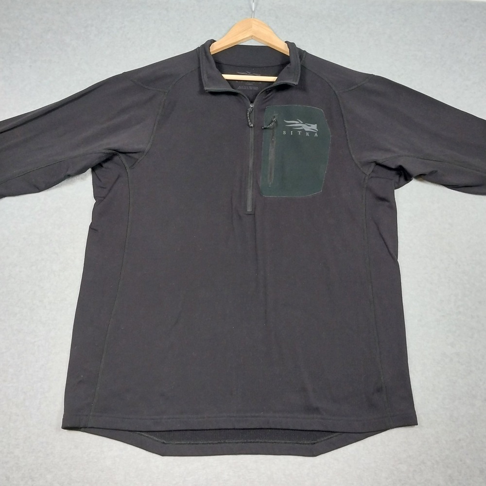 Sitka CORE Midweight Zip-T XL Black Fleece Pullover Stretch Hunting Outdoors - Picture 2 of 10